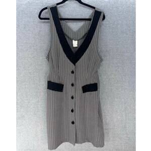 Vintage Women’s sz 9 Black and White Houndstooth Jumper Dress Office Classy Work